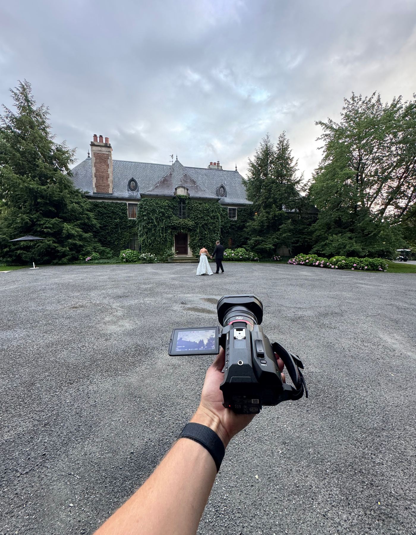 Wedding camera filming a joyful celebration