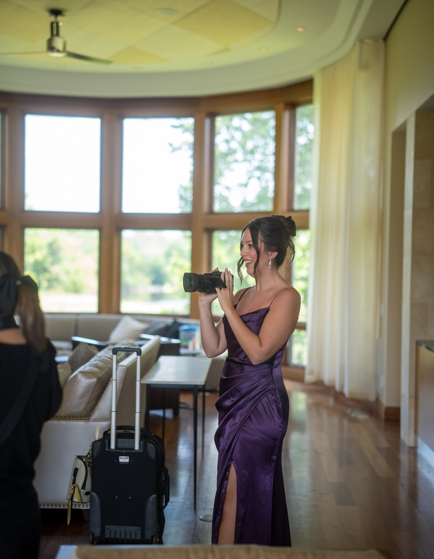 A loved one filming a wedding ceremony
